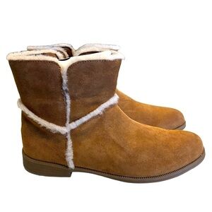 UGG Coletta Boots Chestnut Suede Ankle Side Zipper Size 6 Girls 7.5 Women’s